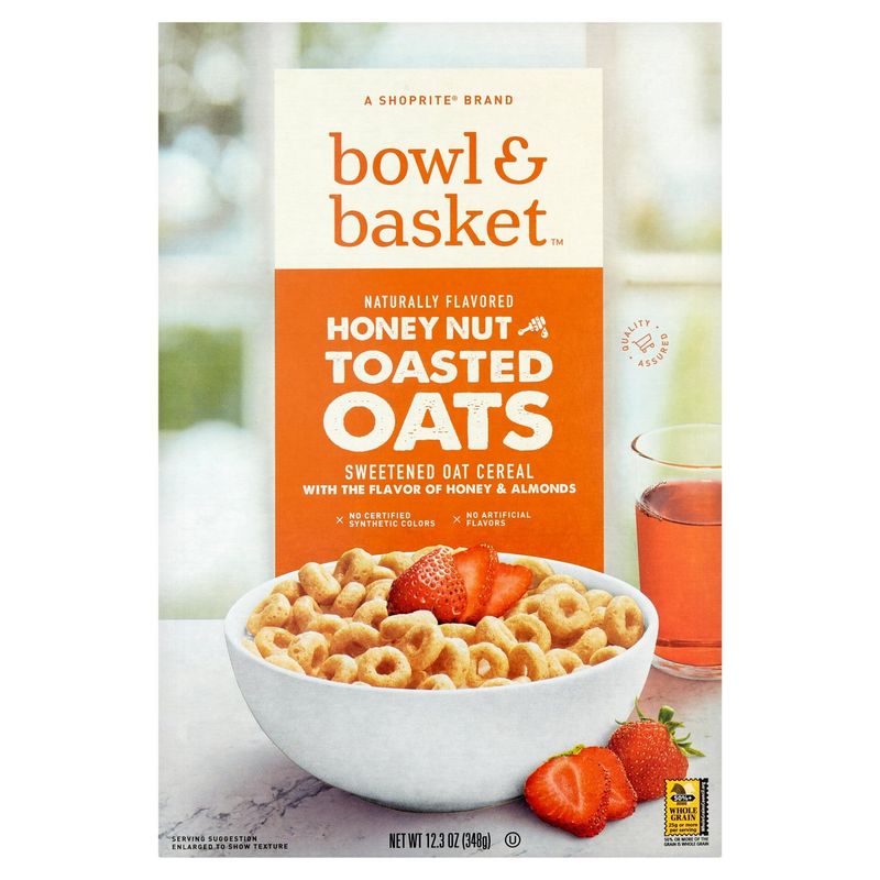 Bowl &amp; Basket Honey Nut Toasted Sweetened Oats Cereal, 12.3 oz