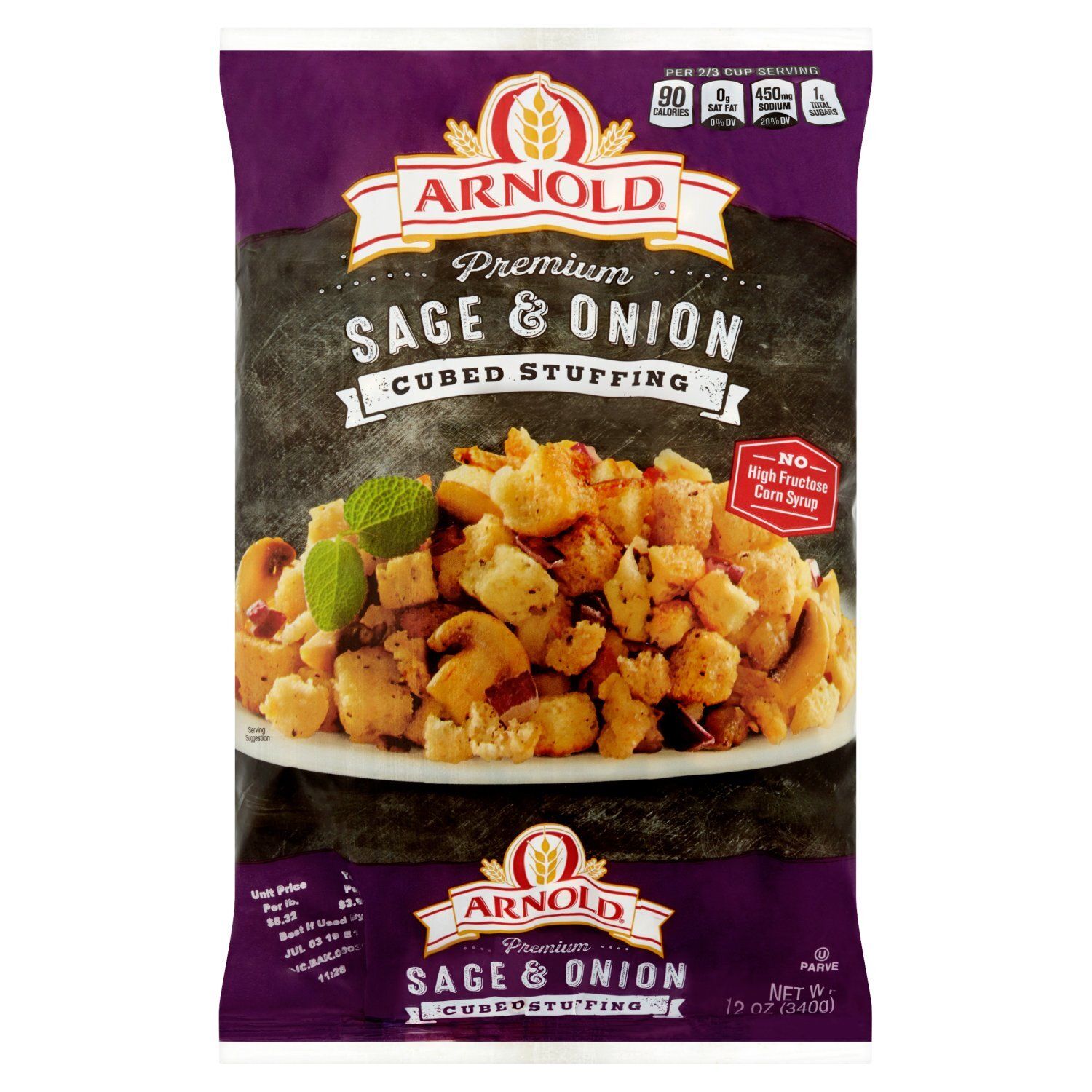 Arnold Premium Sage &amp; Onion Cubed Stuffing, 12 oz