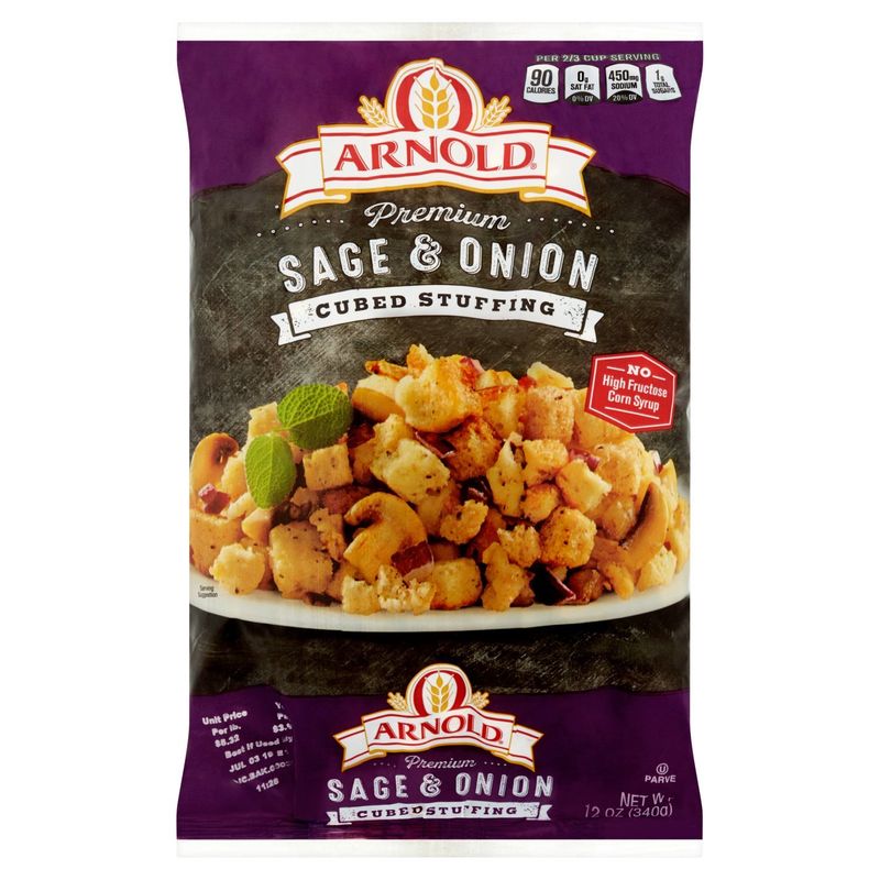 Arnold Premium Sage &amp; Onion Cubed Stuffing, 12 oz