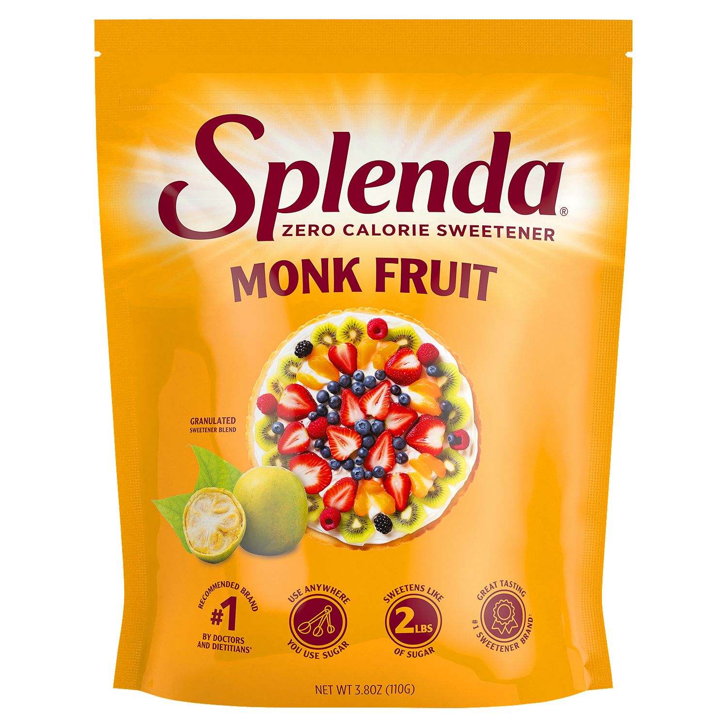 Splenda Monk Fruit Zero Calorie Sweetener, 3.8 oz