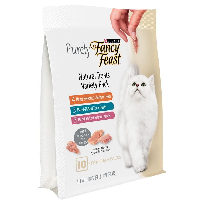 Purina Fancy Feast Purely Natural Cat Treats Variety Pack, 10 count, 1.06 oz
