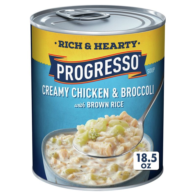 Progresso Rich &amp; Hearty Creamy Chicken &amp; Broccoli with Brown Rice Soup, 18.5 oz