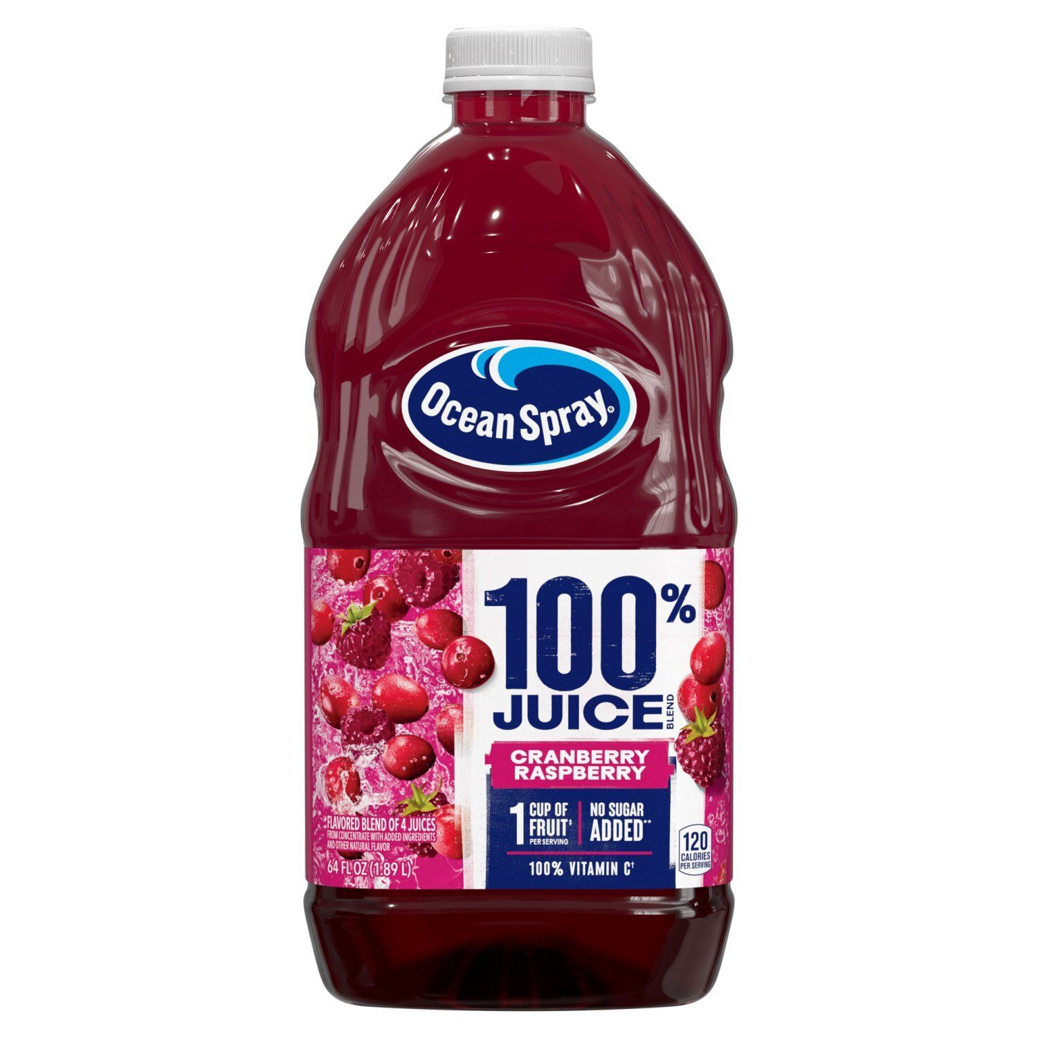 Ocean Spray Cranberry Raspberry 100% Juice Blend, 64 fl oz
