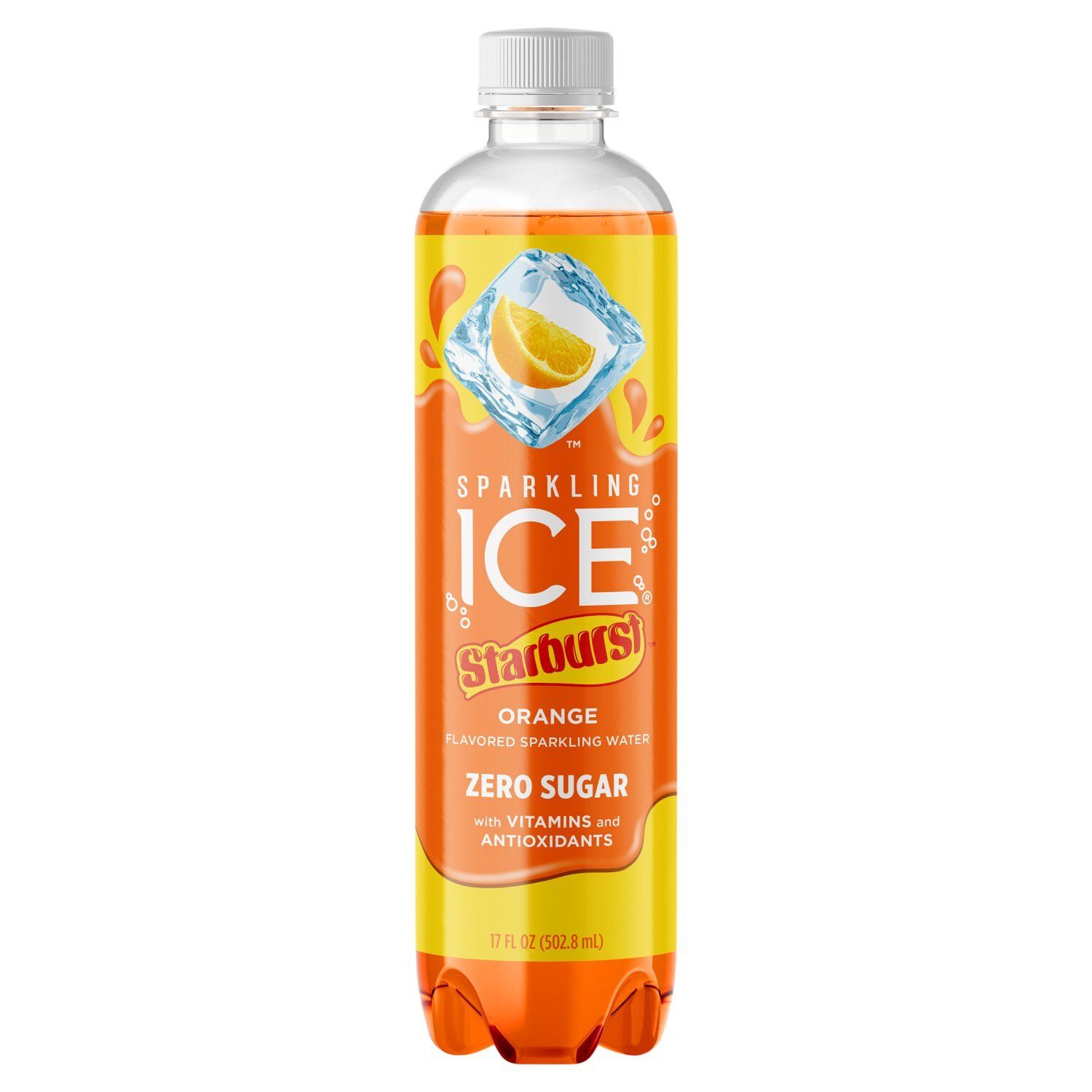 Sparkling Ice Starburst Zero Sugar Orange Flavored Sparkling Water, 17 fl oz