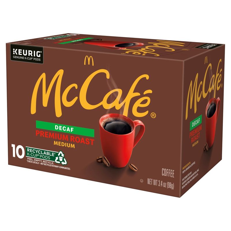 McCafé Decaf Premium Roast Medium Coffee K-Cup Pods, 10 count, 3.4 oz