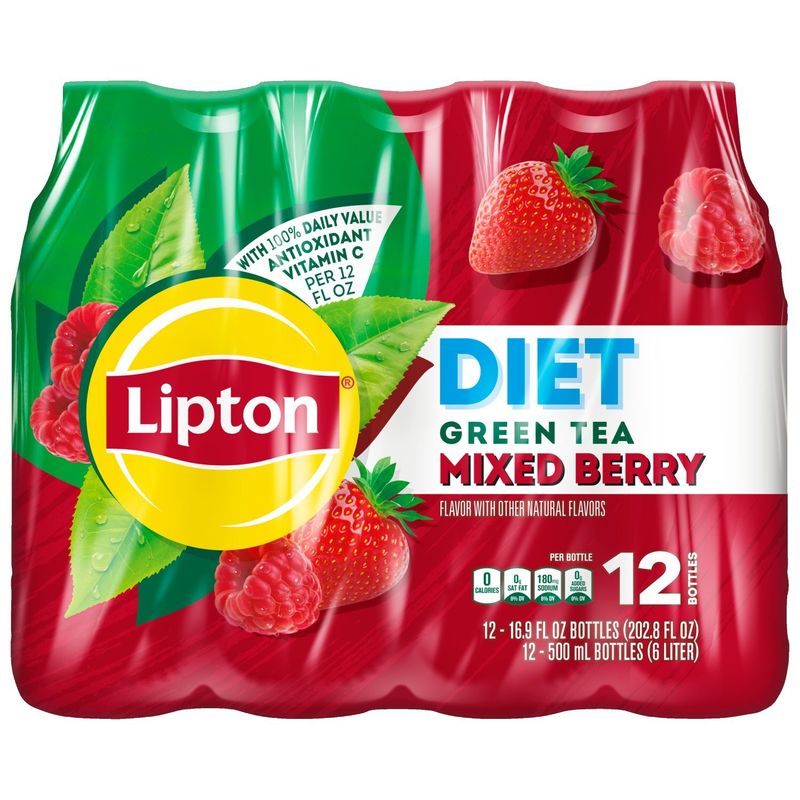 Lipton Diet Green Tea Mixed Berry 16.9 Fl Oz, 12 Count
