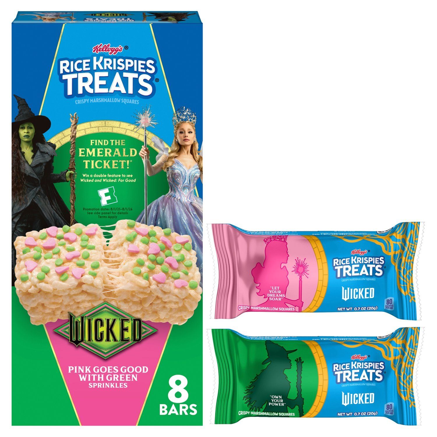 Kellogg's Rice Krispies Treats Wicked Crispy Marshmallow Squares Classic Size, 0.7 oz, 8 count