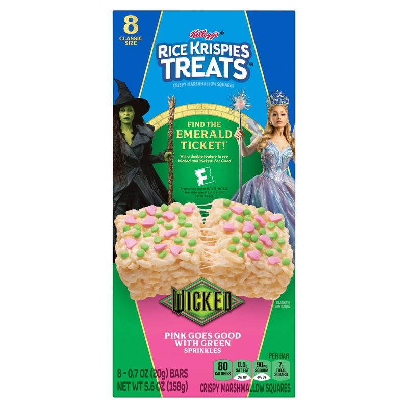 Kellogg's Rice Krispies Treats Wicked Crispy Marshmallow Squares Classic Size, 0.7 oz, 8 count
