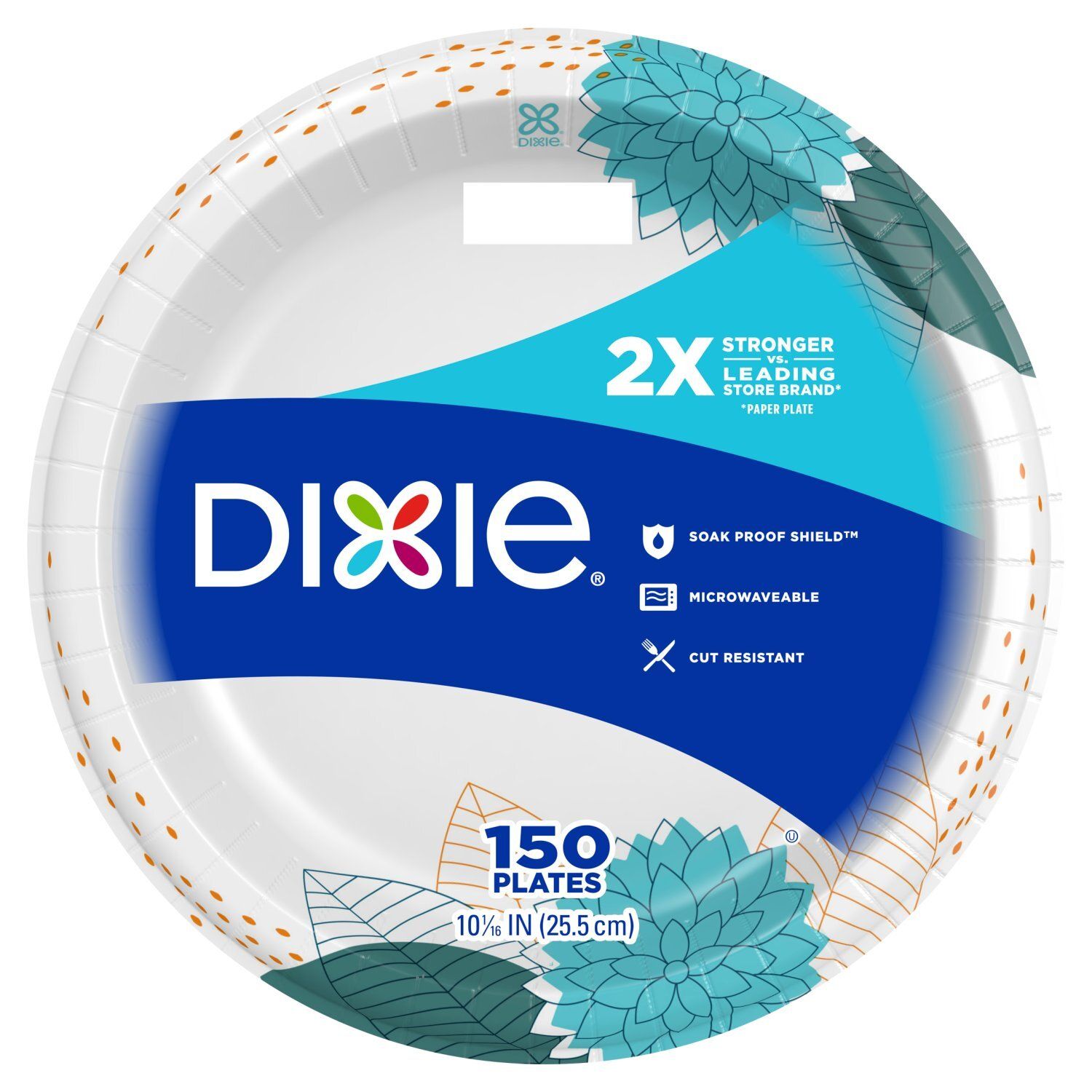 Dixie Everyday 10 1/16 in Printed Paper Plates, 150 Count