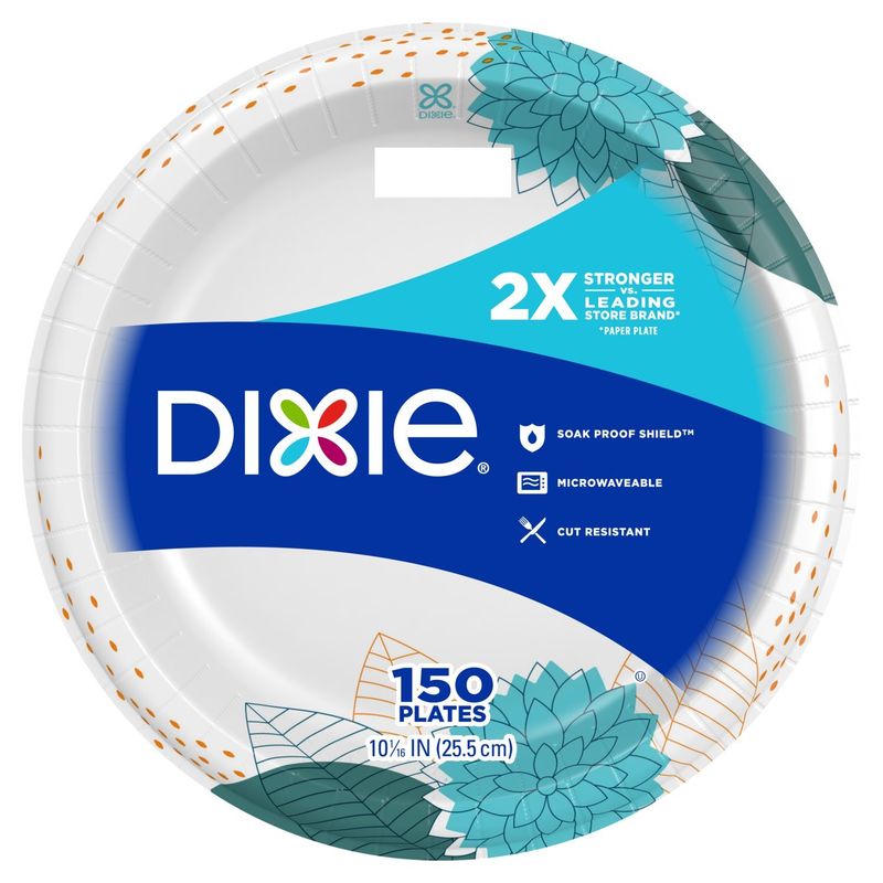 Dixie Everyday 10 1/16 in Printed Paper Plates, 150 Count