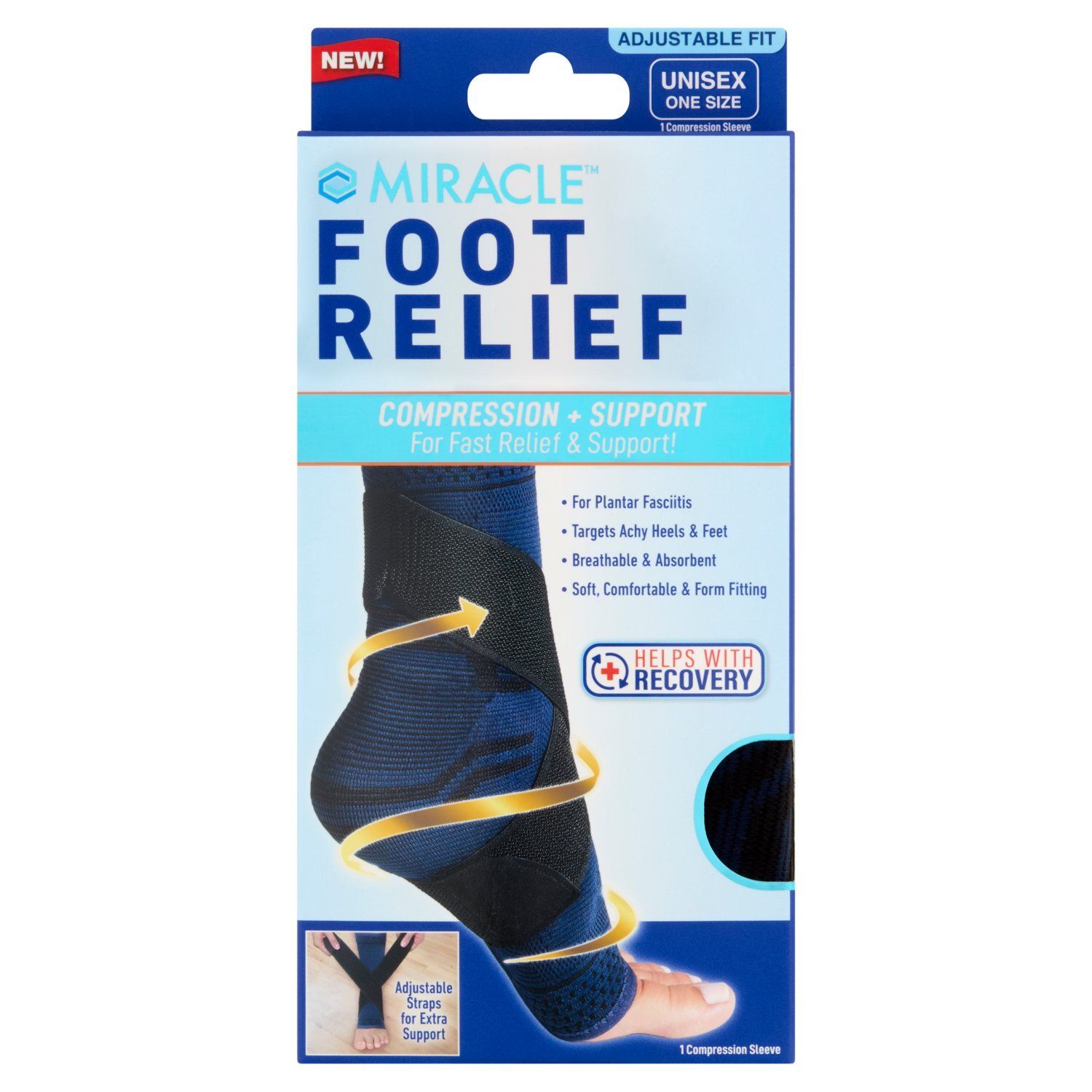 Miracle Foot Relief Compression Sleeve, Unisex One Size