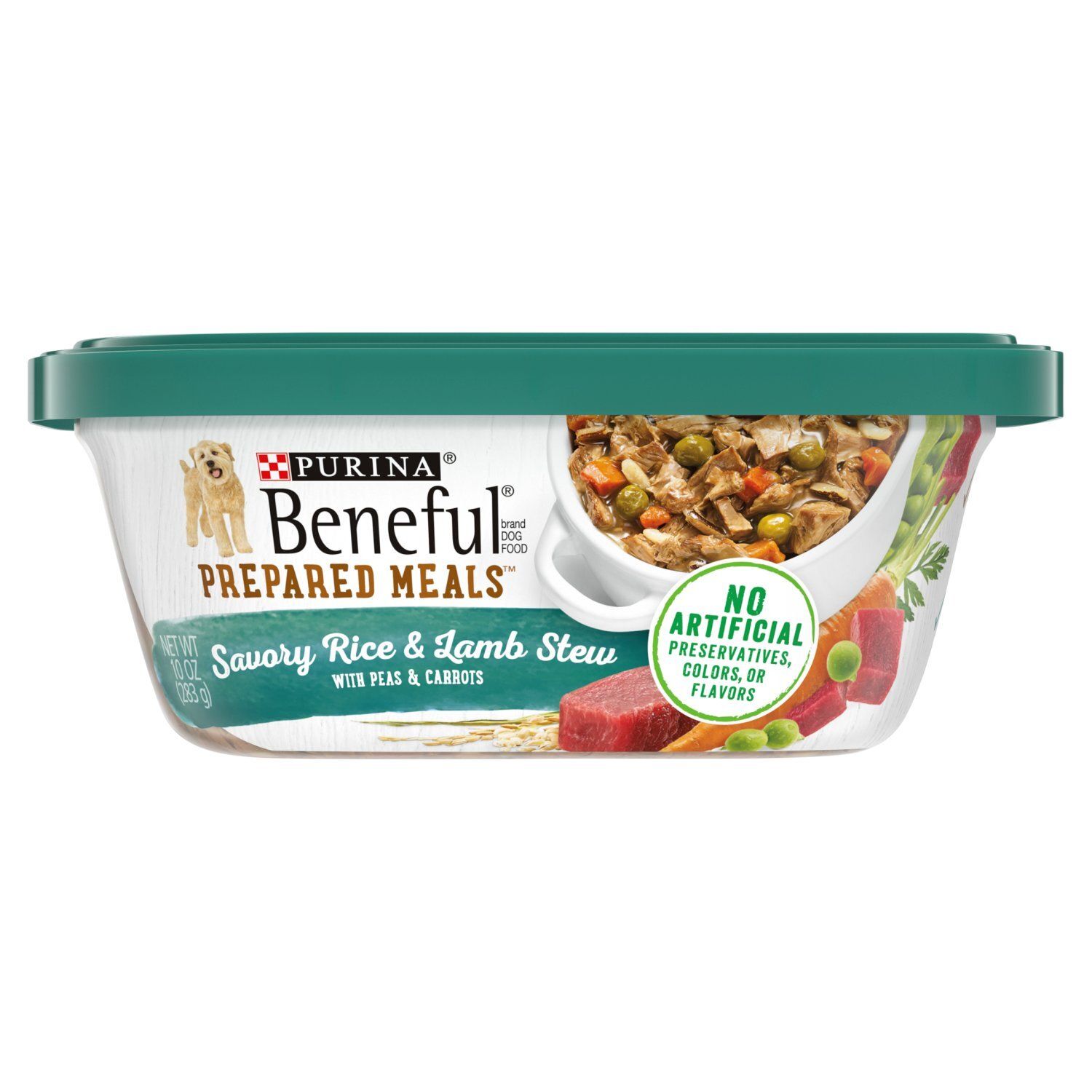 Purina Beneful Prepared Meals Savory Rice &amp; Lamb Stew with Peas &amp; Carrots Dog Food, 10 oz