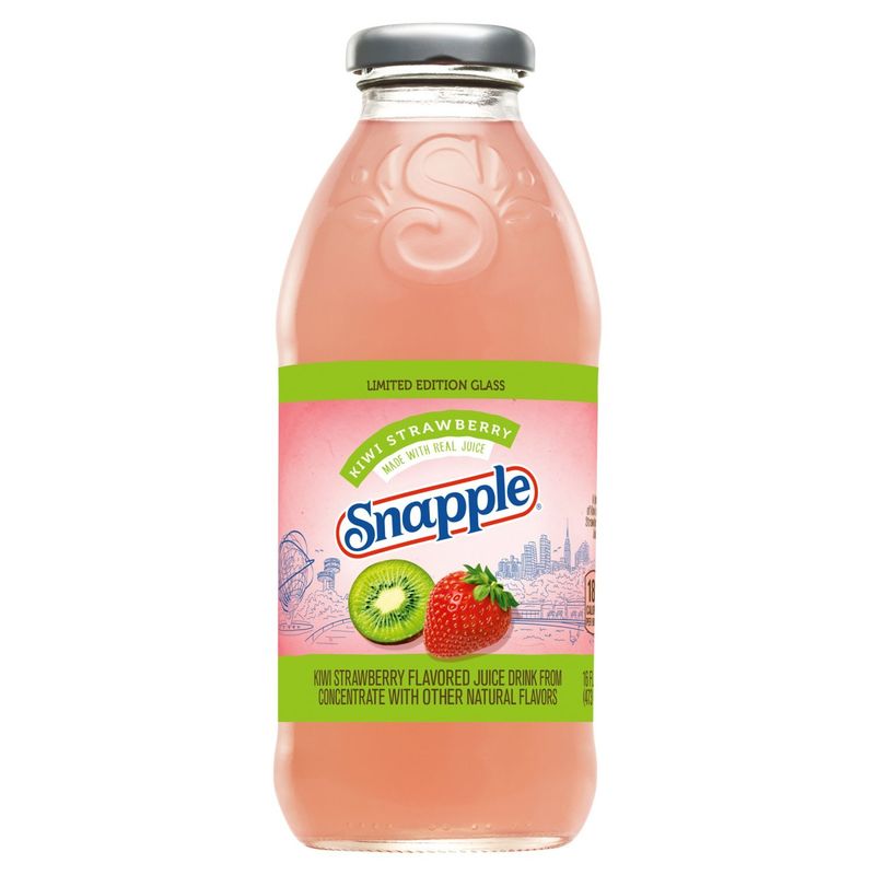 Snapple Kiwi Strawberry Flavored Juice Drink Limited Edition Glass, 16 fl oz