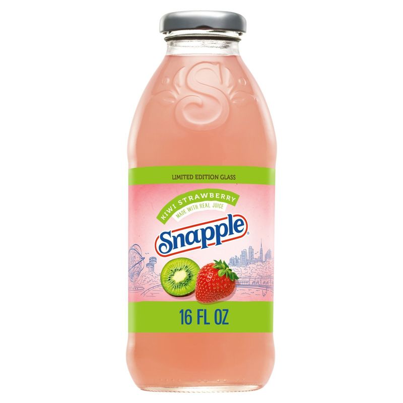 Snapple Kiwi Strawberry Flavored Juice Drink Limited Edition Glass, 16 fl oz