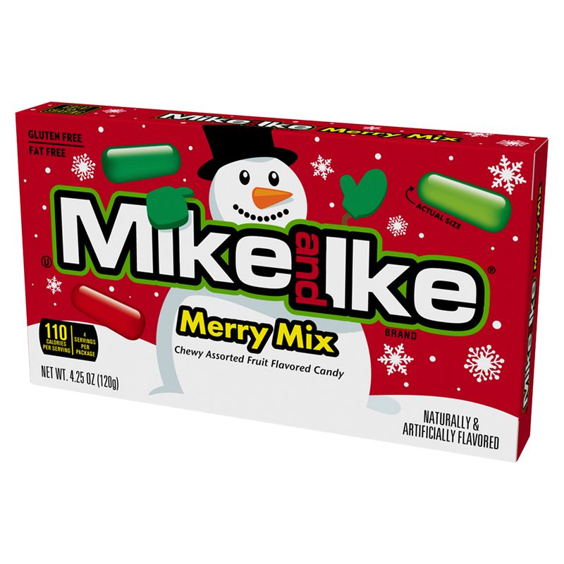 Mike and Ike Chewy Assorted Fruit Flavored Candy Merry Mix, 4.25 oz