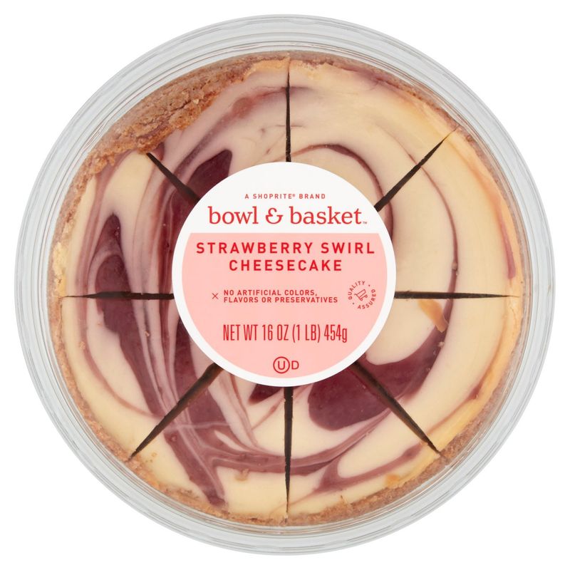 Bowl &amp; Basket Strawberry Swirl Cheesecake, 16 oz