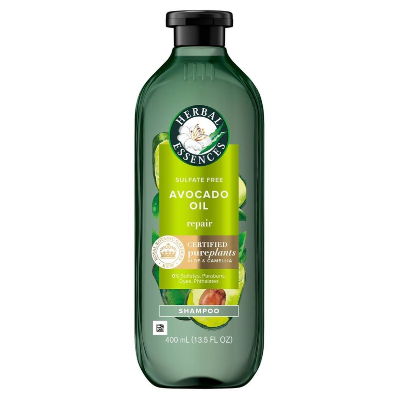Herbal Essences Avocado Oil Sulfate Free Shampoo, Hair Repair, 13.5 fl oz, with Certified Camellia
