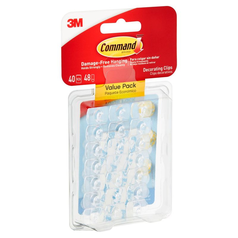 3M Command Brand Clear Decorating Clips Value Pack, 40 count