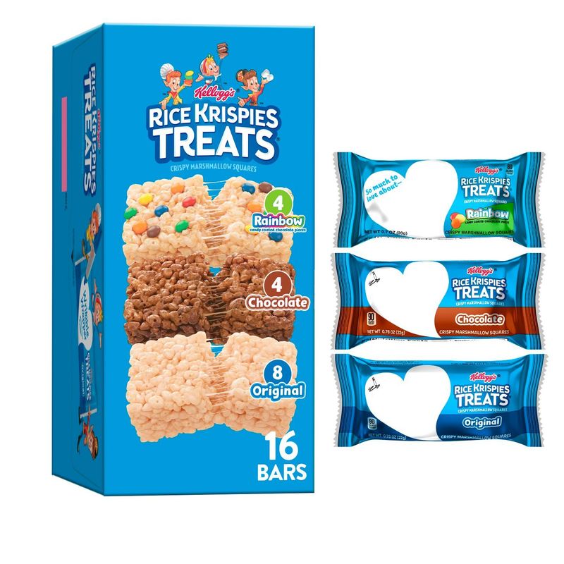 Kellogg's Rice Krispies Treats Crispy Marshmallow Squares Variety Pack, 16 count, 12.1 oz