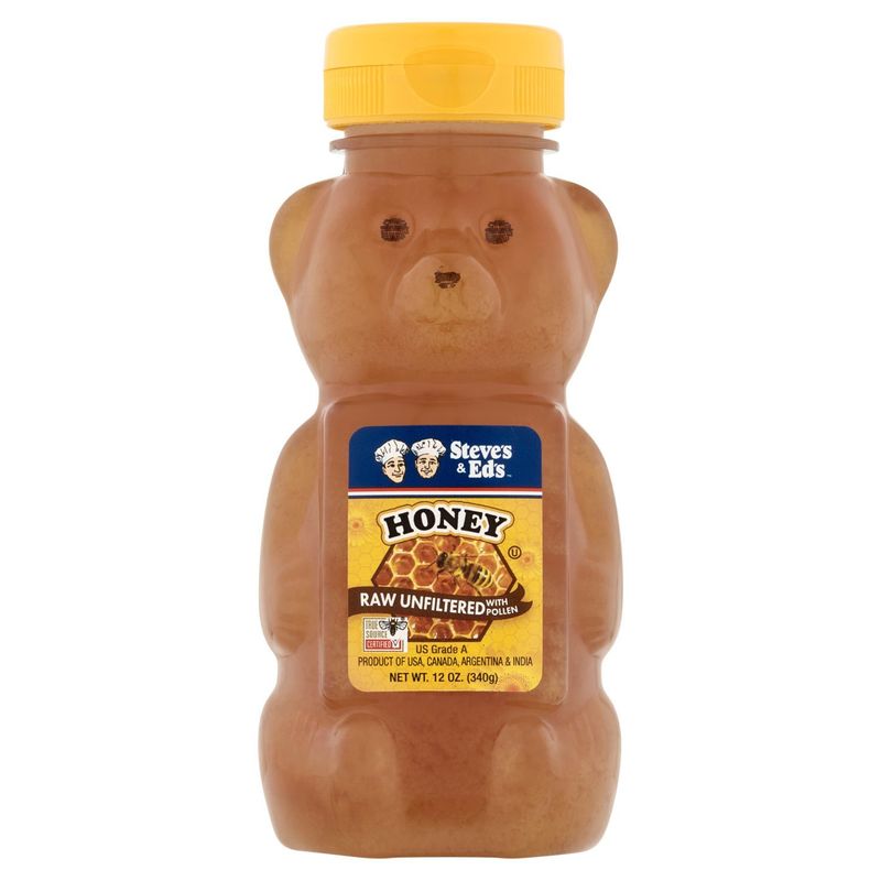 Steve's &amp; Ed's Raw Unfiltered with Pollen Honey, 12 oz