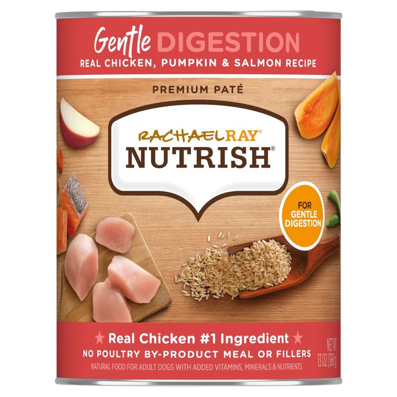Rachael Ray Nutrish Real Chicken, Pumpkin &amp; Salmon Recipe Natural Food for Adult Dogs, 13 oz