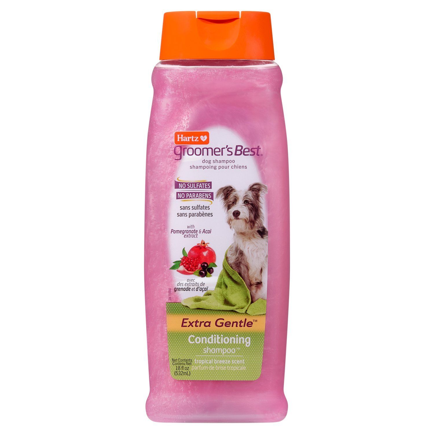 Hartz Groomer's Best Extra Gentle Tropical Breeze Scent Dog Conditioning Shampoo, 18 fl oz