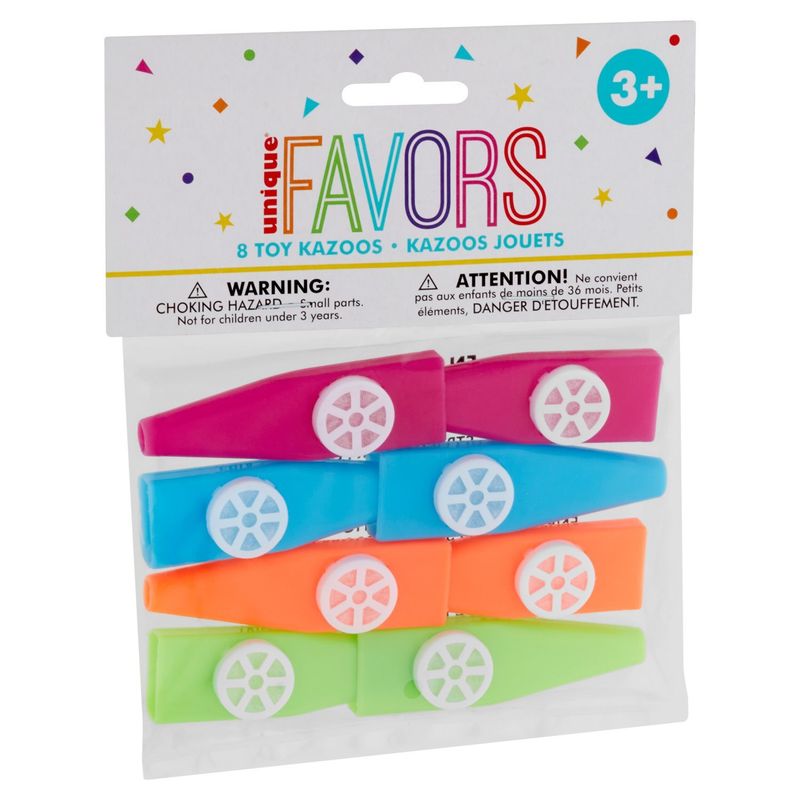 Unique Favors Toy Kazoos, 3+, 8 count