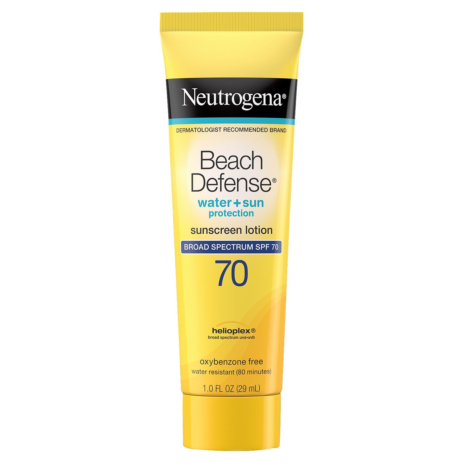 Neutrogena Beach Defense Water + Sun Protection Broad Spectrum Sunscreen Lotion, SPF 70, 1.0 fl oz