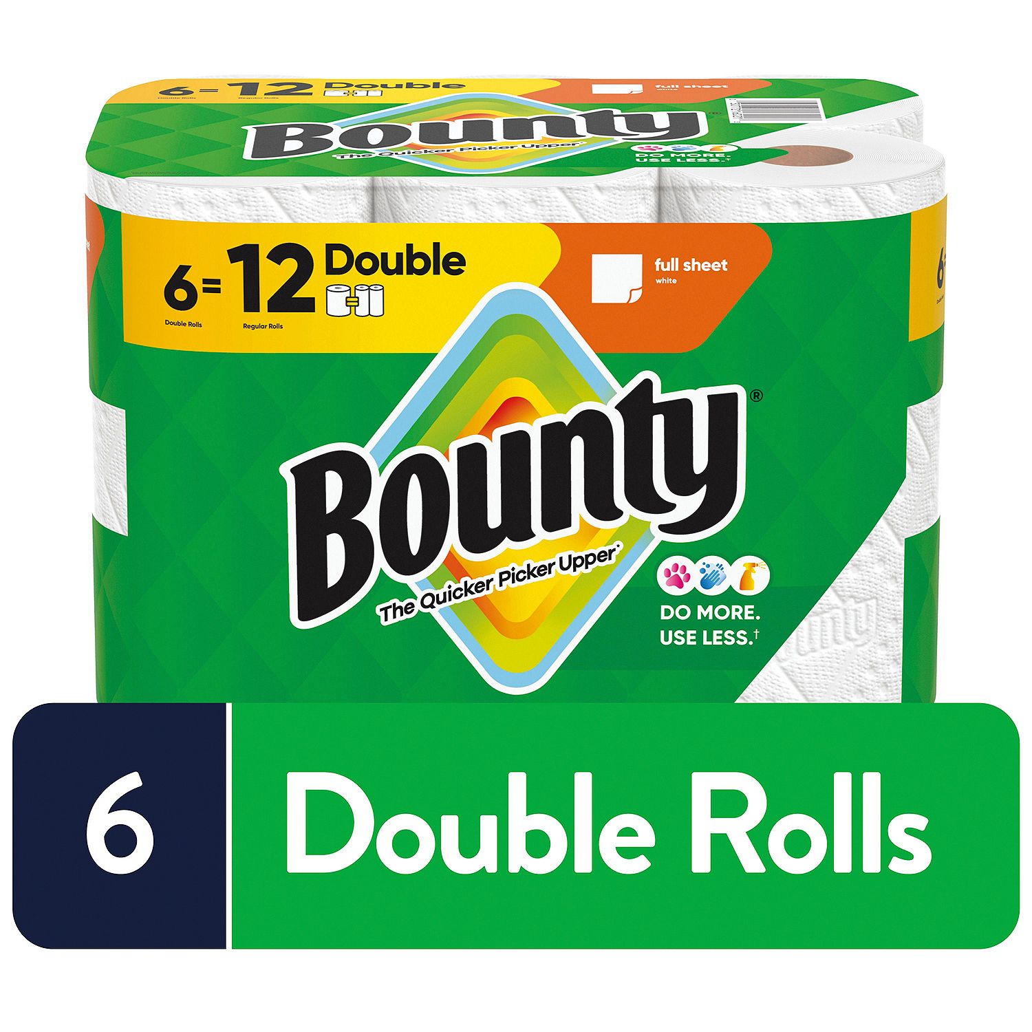 Bounty Double Paper Towel Rolls, 6 count