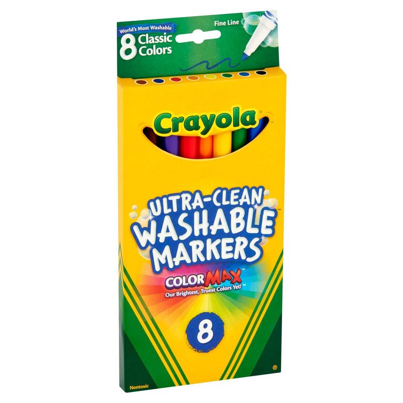Crayola ColorMax Nontoxic Ultra-Clean Washable Markers, 8 count