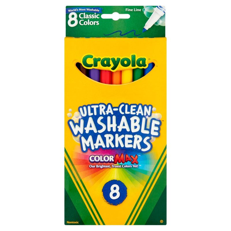 Crayola ColorMax Nontoxic Ultra-Clean Washable Markers, 8 count