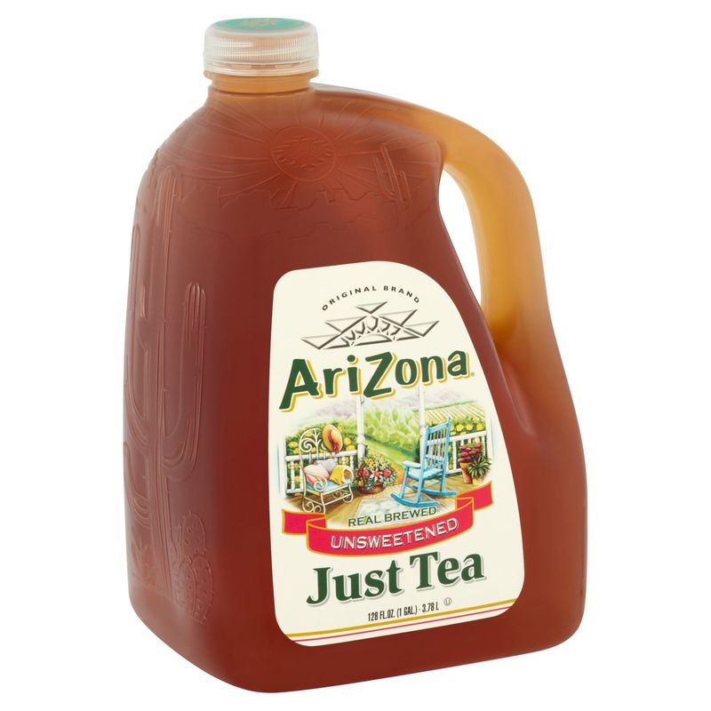AriZona Real Brewed Unsweetened Just Tea, 128 fl oz