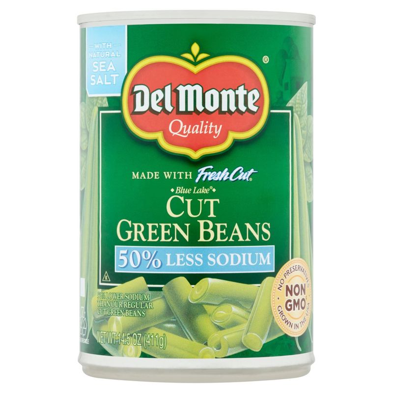 Del Monte Blue Lake 50% Less Sodium Cut Green Beans, 14.5 oz
