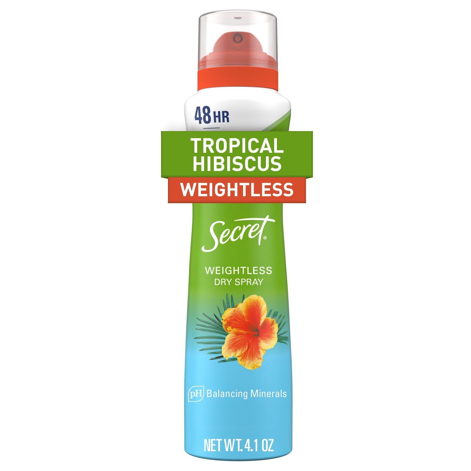 Secret Tropical Hibiscus Weightless Antiperspirant/Deodorant Dry Spray, 4.1 oz