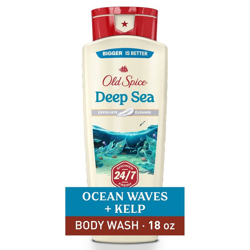 Old Spice Deep Sea Scent of Ocean Waves + Kelp Body Wash, 18 fl oz