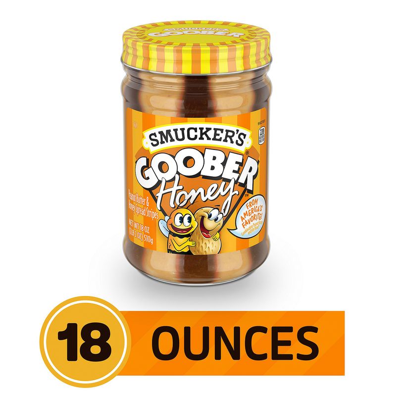 Smucker's Goober Honey Peanut Butter &amp; Honey Spread Stripes, 18 oz