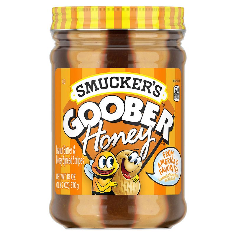 Smucker's Goober Honey Peanut Butter &amp; Honey Spread Stripes, 18 oz