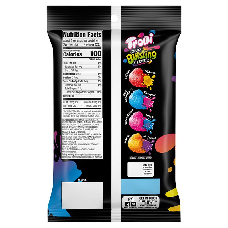 Trolli Sour Bursting Crawlers Gummi Candy, 6.3 oz