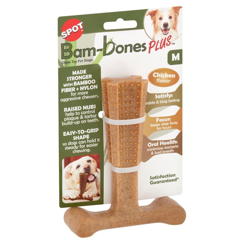 Spot Bam-bones Plus 6" Chicken Flavor Chew Toy for Dogs, M