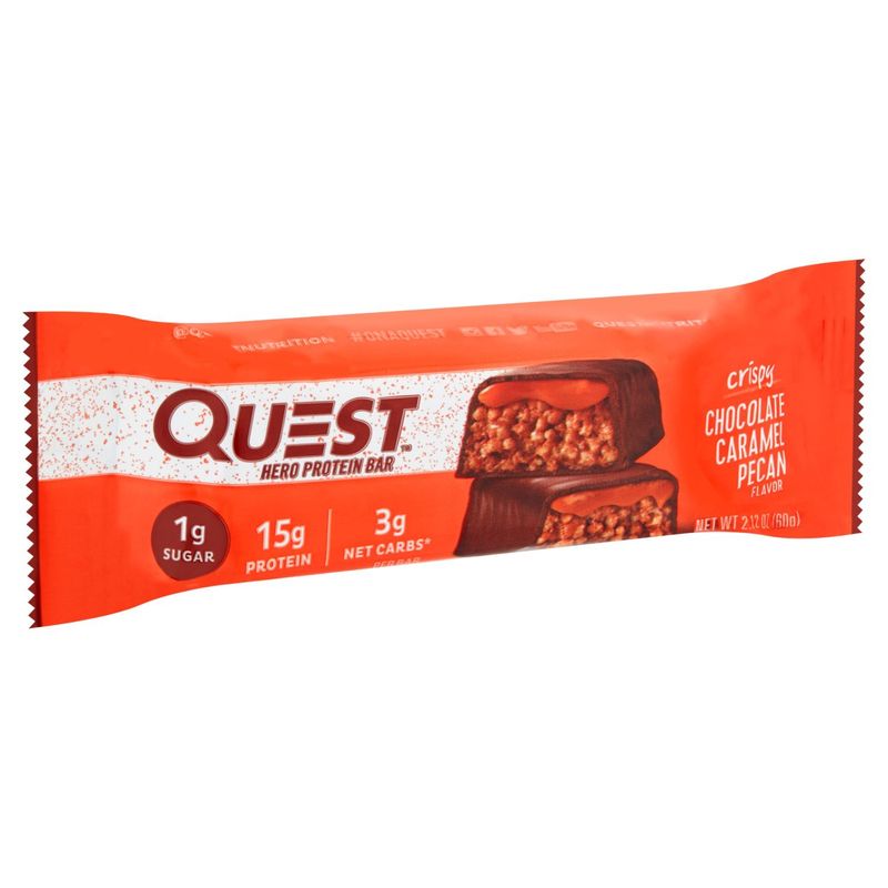 Quest Hero Crispy Chocolate Caramel Pecan Flavor Protein Bar, 2.12 oz