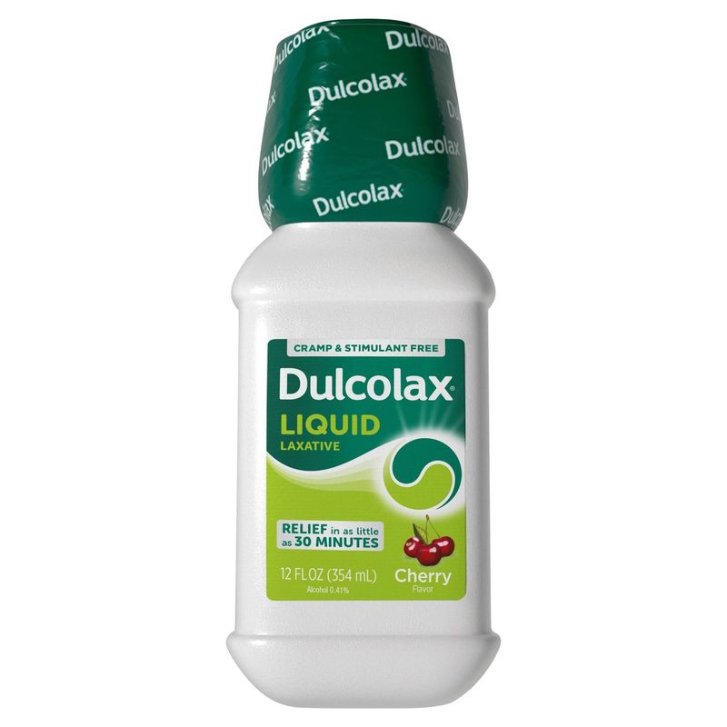 Dulcolax Cherry Flavor Cramp &amp; Stimulant-Free Liquid Laxative, 12 fl oz