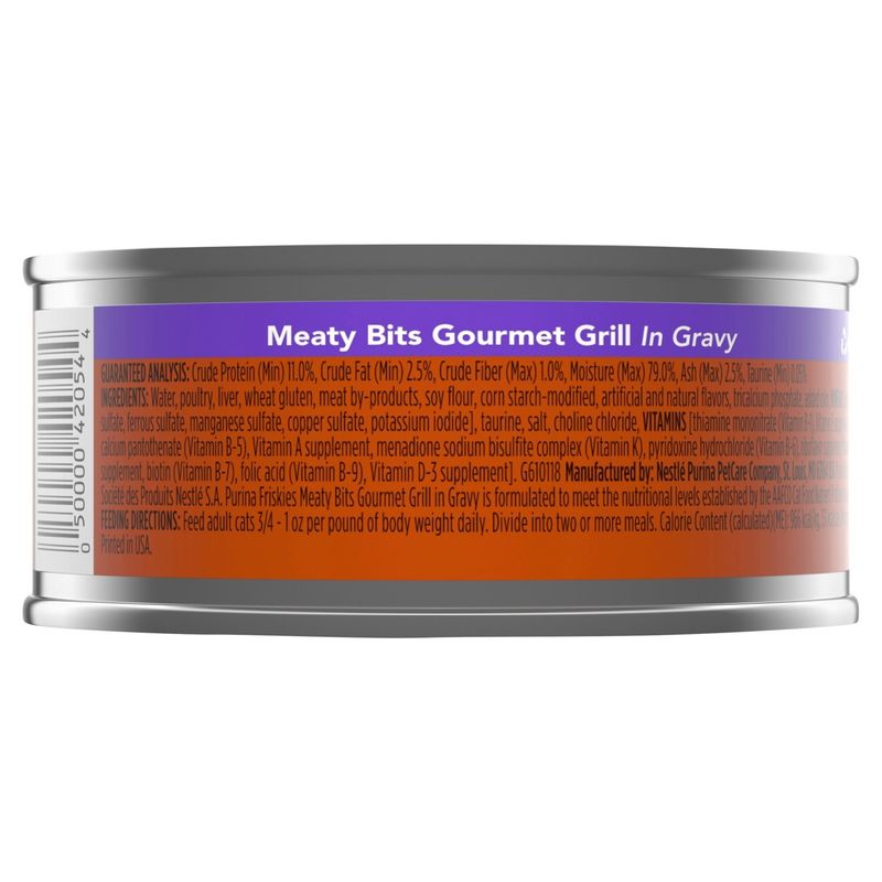 Purina Friskies Meaty Bits Gourmet Grill in Gravy Cat Food, 5.5 oz