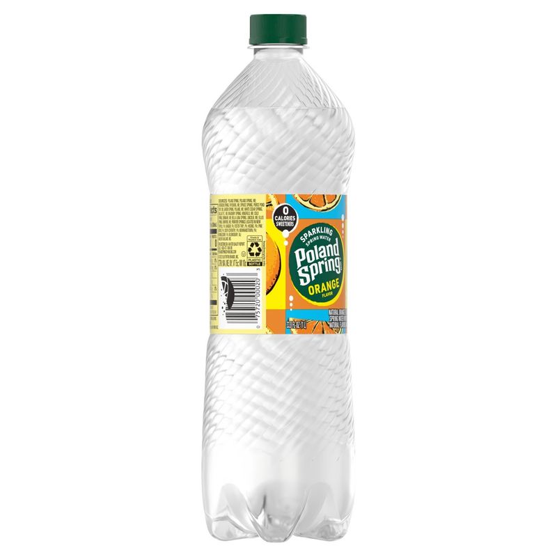 Poland Spring Sparkling Orange Flavor Spring Water, 33.8 fl oz
