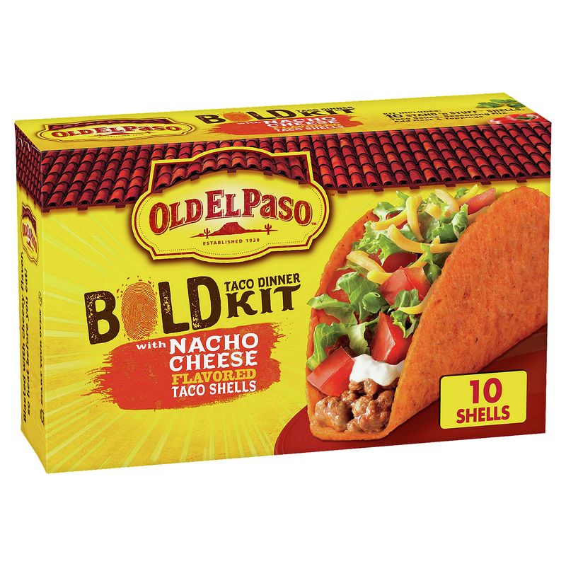 Old El Paso Bold Nacho Cheese Flavor Taco Dinner Kit, 9.5 oz