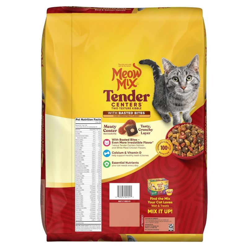Meow Mix Tender Centers Beef &amp; Salmon Flavors Complete Cat Food, 14.2 lb