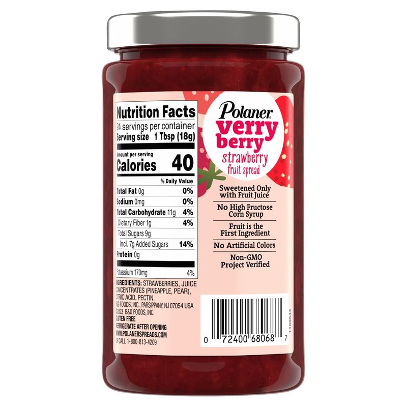 Polaner Verry Berry Strawberry Fruit Spread, 15.25 oz
