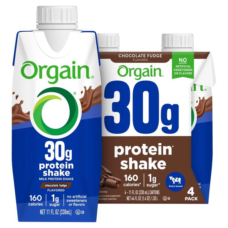 Orgain Chocolate Fudge Flavored Protein Shake, 11 fl oz, 4 count