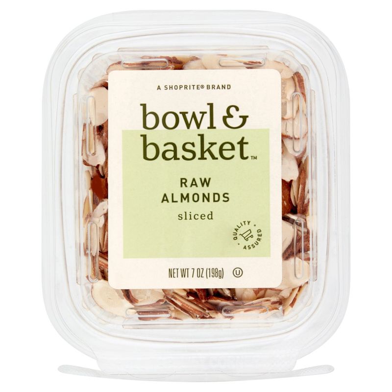 Bowl &amp; Basket Sliced Raw Almonds, 7 oz