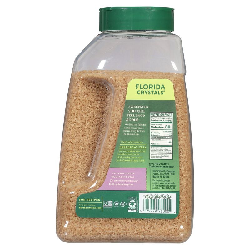 Florida Crystals Turbinado Cane Sugar, 44 oz