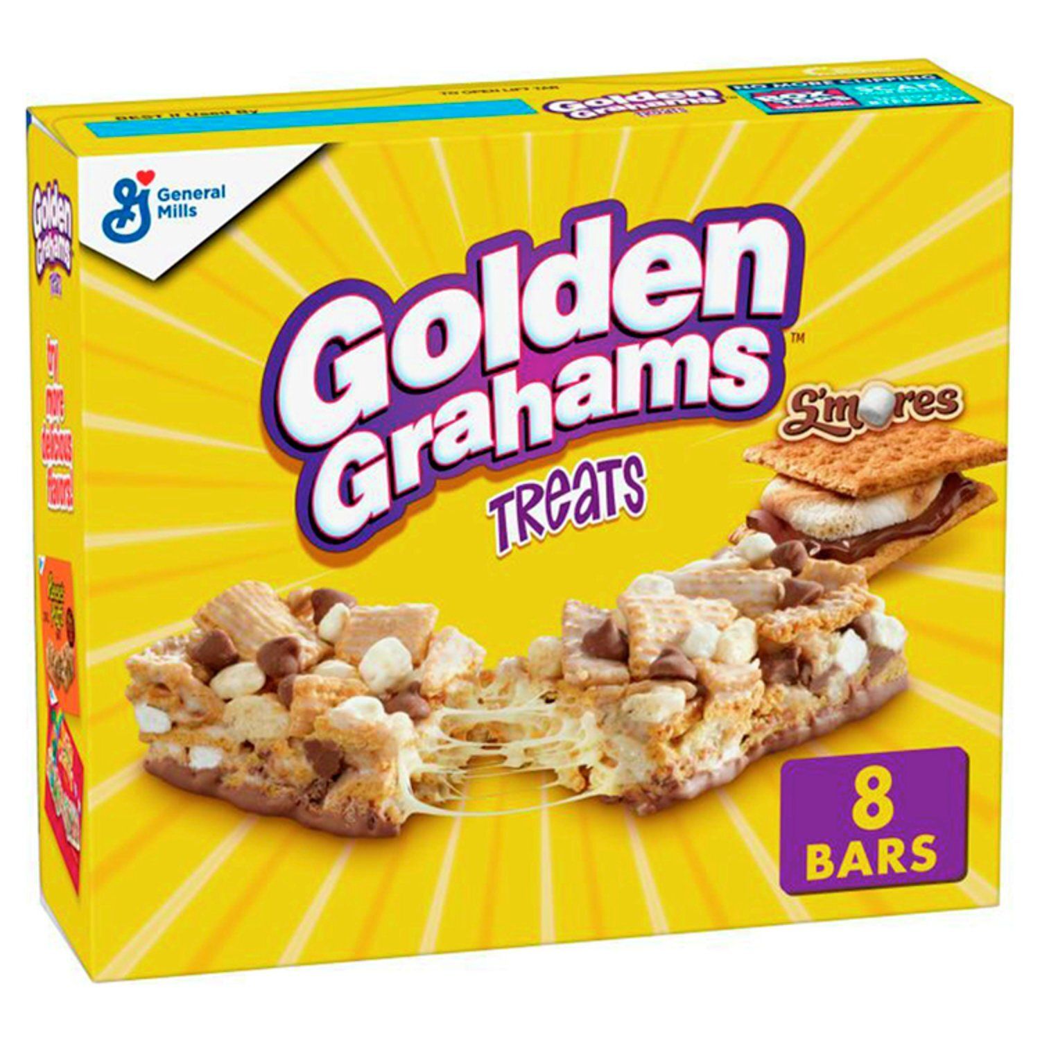 General Mills Golden Grahams Treats S'mores Chocolate Marshmallow Bars, 1.06 oz, 8 count